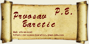 Prvosav Baretić vizit kartica